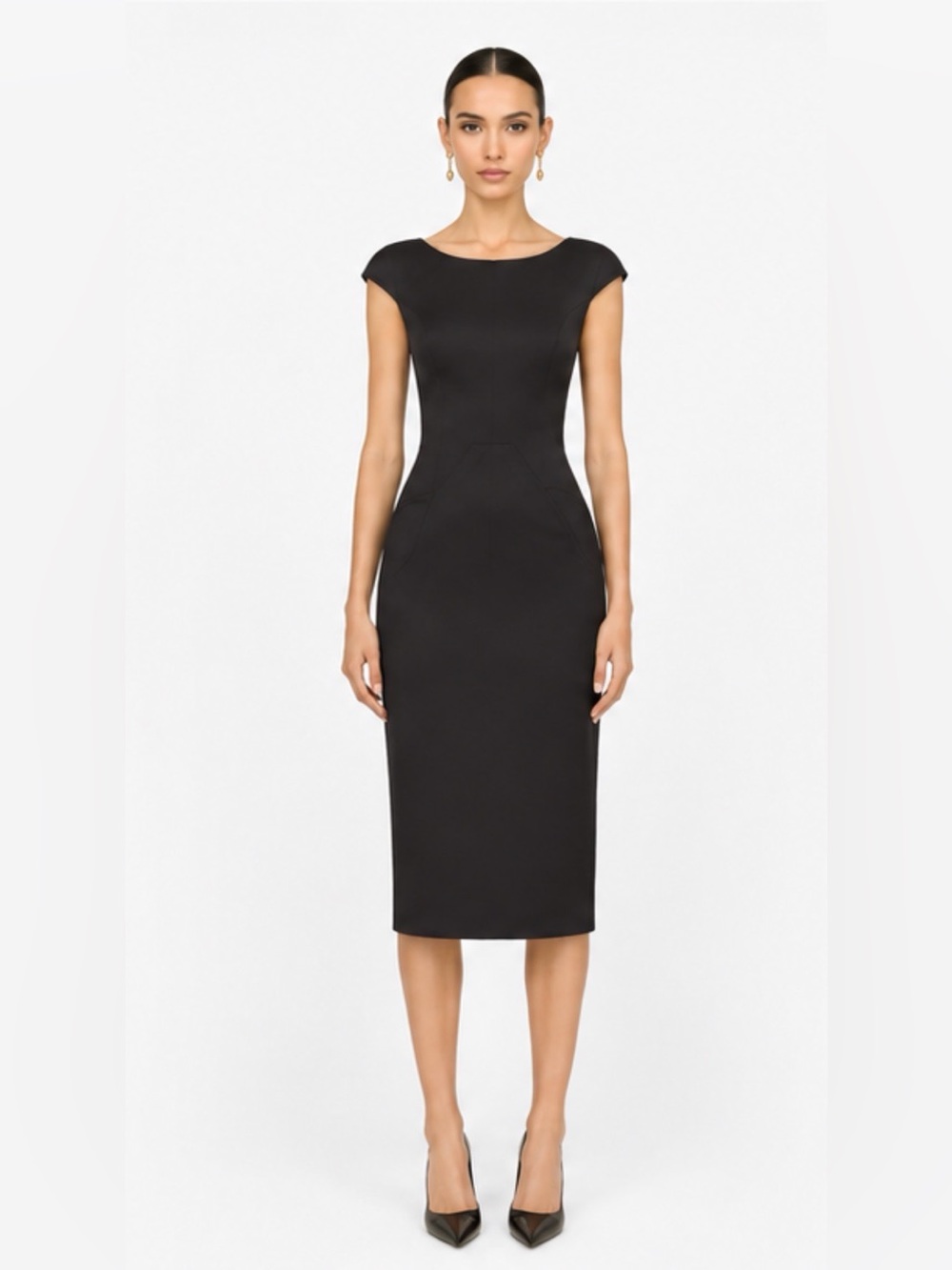 Dolce & Gabbana D&G cotton pencil stretchy black dress sz IT38 UK4-6 US0-2